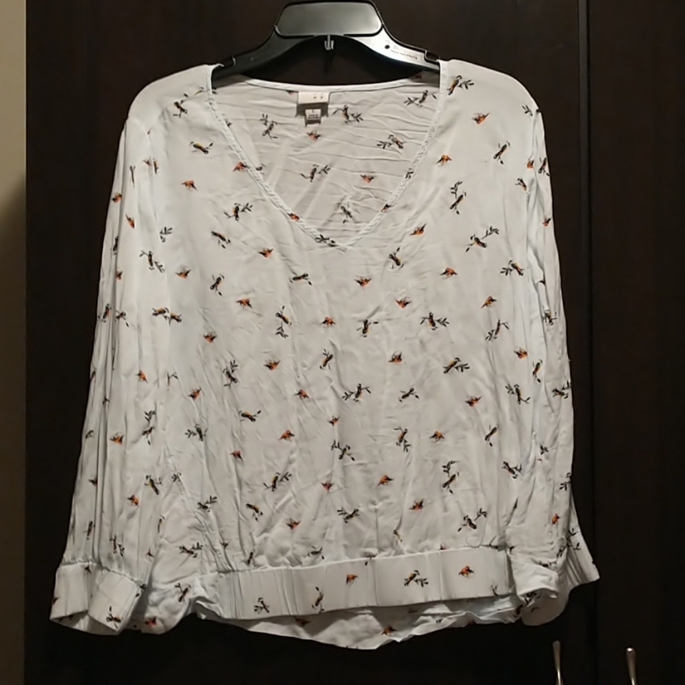 Bird covered blouse